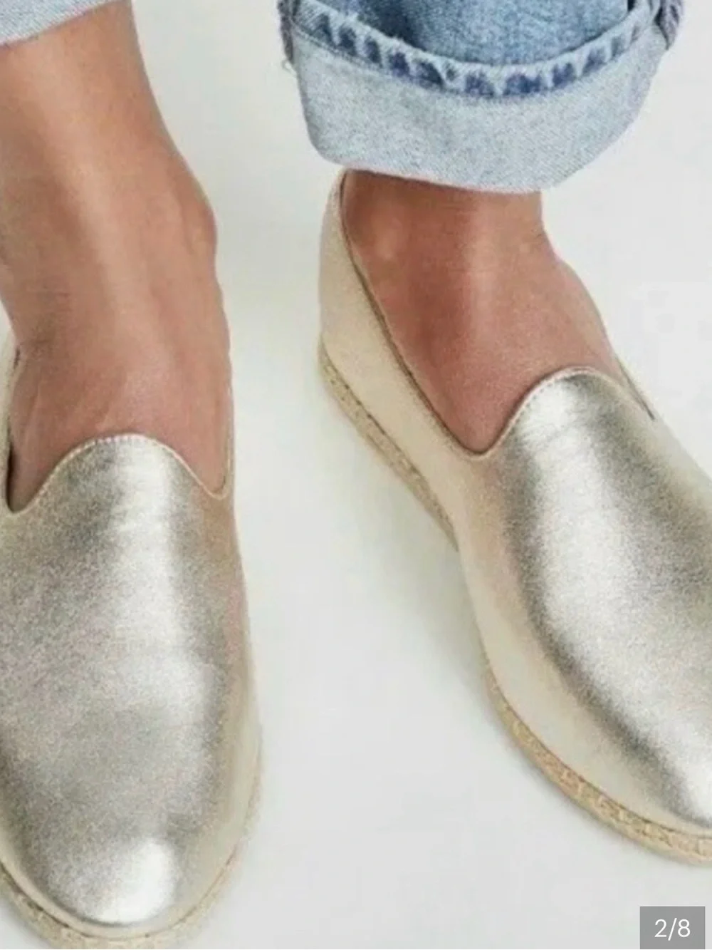 Vince Shimmering Gold Espadrille Flats